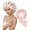 Peach pink Cherry, variant on Satin Bonnet for Sleeping, Double Layer Hair Bonnet with Elastic Tie Band, Soft Night Cap for Curly and Straight Hair(Bean Paste Pink)