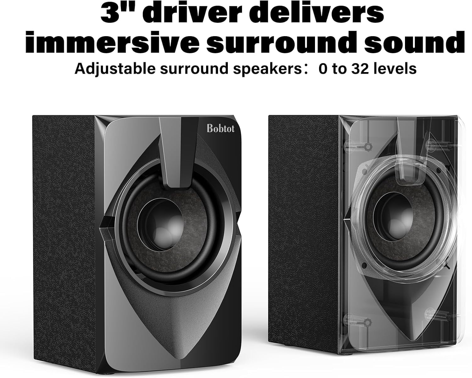 Bobtot 700 Watts Surround Sound Speakers Home Theater Systems 5.1/2.1Wired Stereo Speaker System 5.25" Subwoofer Strong Bass with Bluetooth ARC Optical Input