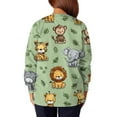 thumbnail image 6 of Hearthz Snap Front Scrub Jackets for Woman Long Sleeve Stretchy Animals Pattern Nursing Tops Working Uniforms Scrubs Tops for Women with Pocket, 6 of 6