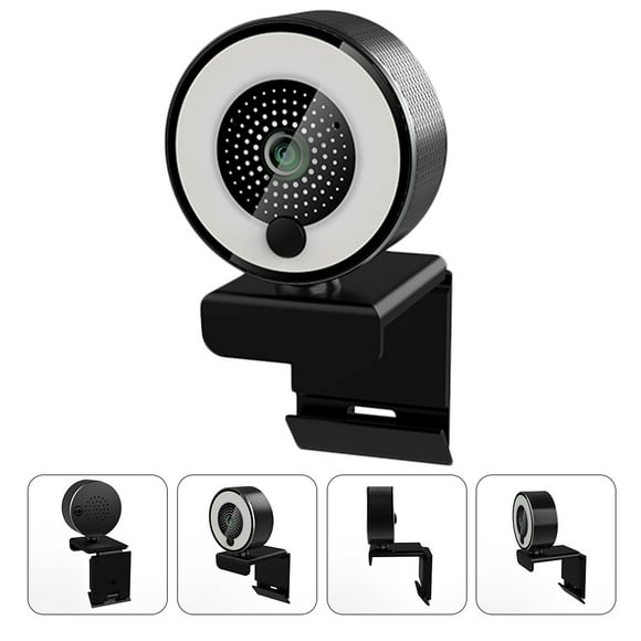 ELAYARD Video Conference Camera Webcam Black ABS Material Fill Light 1Set