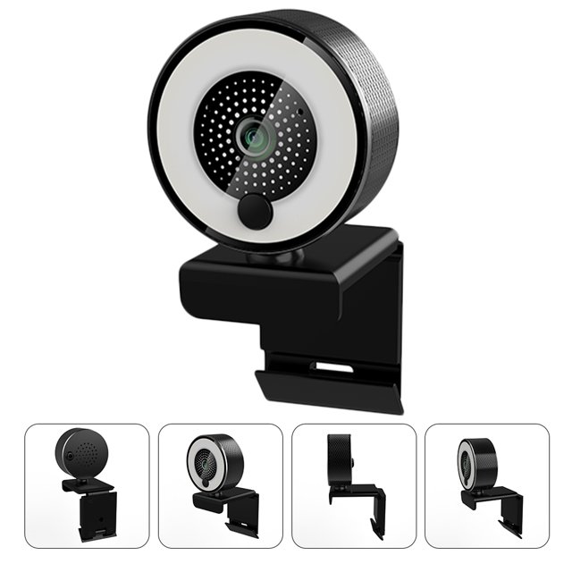 ELAYARD Video Conference Camera Webcam Black ABS Material Fill Light 1Set