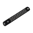 thumbnail image 4 of Black Vinyl Wristband with Chrome Pyramid and Round Studs 8.75 Inches Long, 4 of 5