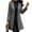 Grey, variant on Women's Trench Coat Curvy Coats Above Knee Trenchcoat 2025 Peacoat Long Sleeve Cold Weather Pea Coat Elasthane Winter Button Overcoat Yellow Large