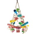 thumbnail image 1 of Wooden Parrot Block Toy Interactive Cotton Rope Bird Chew Toy Parrot Cage Toy, 1 of 10