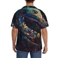thumbnail image 3 of Balery Colorful Patterned Snake Camisa Casual de Manga Corta con Botones para Hombre, Texturizada, Estilo Cubano, para Playa, Verano-4X-Large, 3 of 5