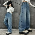 thumbnail image 2 of KAUOD Girls Baggy Jeans Distressed Boyfriend Jeans for Teen Girls Wide Leg Denim Pants High Waist Baggy Pants Streetwear, 2 of 8