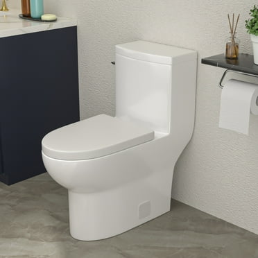 Side Lever One-Piece Toilet Comfort ADA Toilet Seat Height 17 1/2 Inches Efficient Single Flush 1.28 GPF
