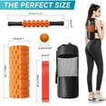 thumbnail image 2 of 5 in 1 Foam Roller Set, Trigger Point Foam Roller, Yoga Stick, Massage Ball, Resistance Band for Whole Body, Orange, 2 of 7