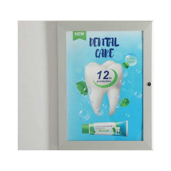 M&T Displays Enclosed Lockable Sealed Poster Showboard 36x48 Inches Silver Aluminum Noticeboard Bulletin Board For Office School Classroom Hospital Commercial Use