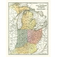thumbnail image 2 of Mitchell 26x32 Gold Ornate Wood Framed with Double Matting Museum Art Print Titled - Ohio, Michigan, Indiana, Kentucky - Mitchell 1869, 2 of 4