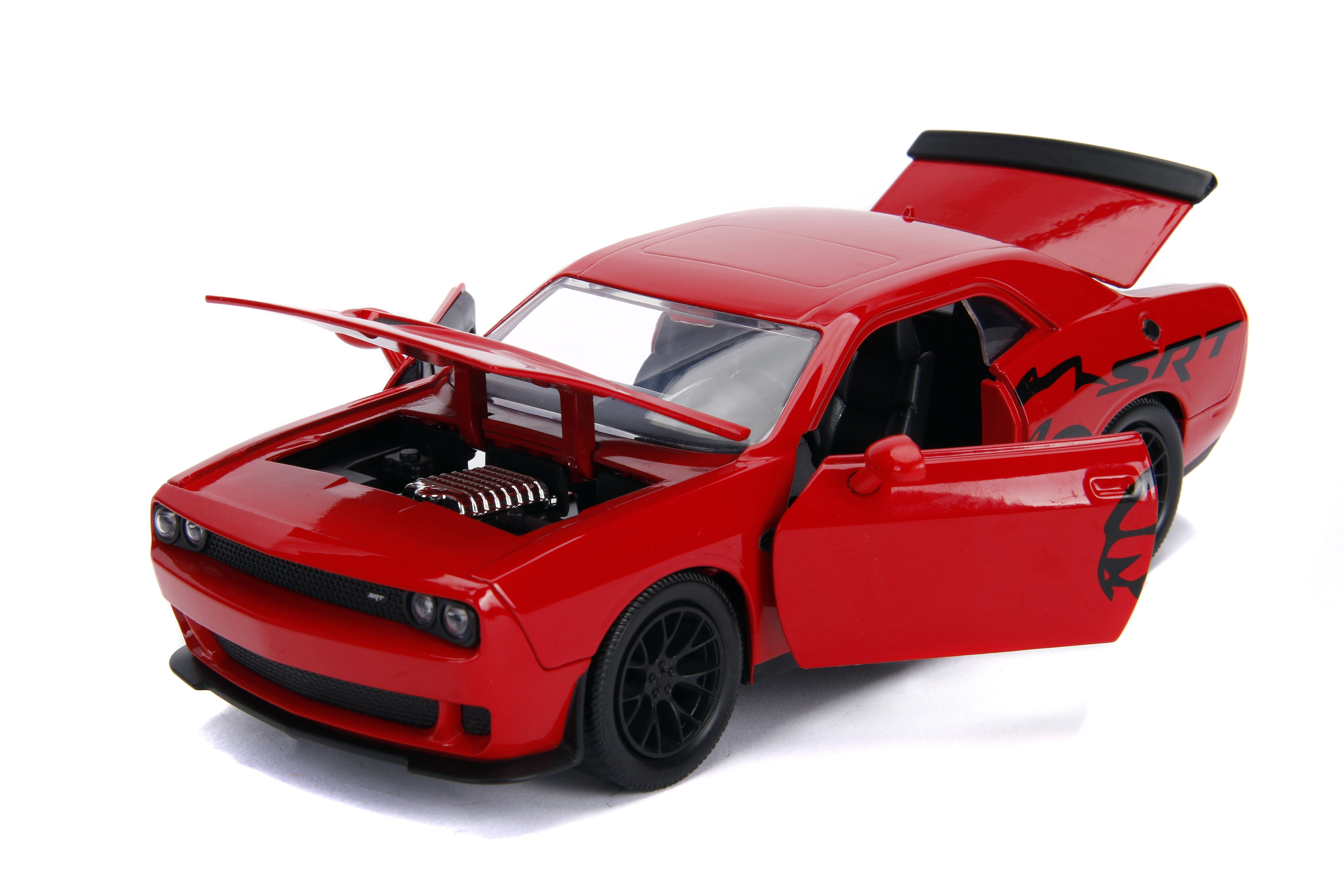 Jada Toys Big Time Muscle 1:24 Scale 2015 Dodge Challenger SRT Hellcat Die Cast Vehicle in Red(Selections May Vary)
