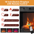 thumbnail image 4 of 43''W Electric Fireplace with Mantel, 18'' Freestanding Fireplace Heater with Remote Control & Adjustable LED Light Strip, Fireplace TV Stand for 55 inch TV, Living Room Bedroom, 1400W, White, 4 of 9
