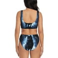 thumbnail image 3 of Rocae Night Scene of Wolves for Bikini Set for Women Two Piece Sexy High Swimsuits Split Crossover Bikini Large, 3 of 9