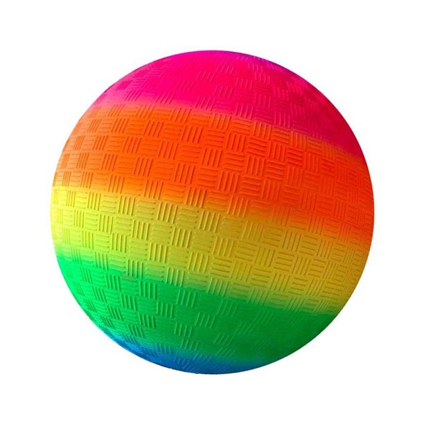Rainbow Playground Balls 8.5Inch Rubber Bouncy Inflatable Balls for