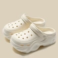 thumbnail image 2 of Slippers for Women,Comfortable On Clogs For Women Men Unisex Breathable Casual Walking Shoes Lightweight Soft Sole Thick Platform Sandals,Womens Slippers,White,35-36, 2 of 3