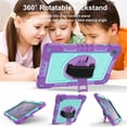thumbnail image 5 of Shockproof Case for Samsung Galaxy Tab A11,Anti drop silicone+PC Layer Protective Splicing Case 360 ° Rotating Handle Stand With Shoulder Strap,Purple,For Galaxy Tab A11, 5 of 8
