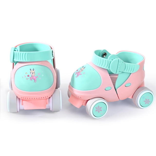 Patines de ruedas Mpoutik para niños, ajustables, cuádruples, rosas