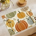thumbnail image 4 of Juego de 4 manteles individuales de otoño con calabazas y hojas de arce, ideales para Acción de Gracias, de 30 x 45 cm, para cocina, comedor y decoración rústica., 4 of 8