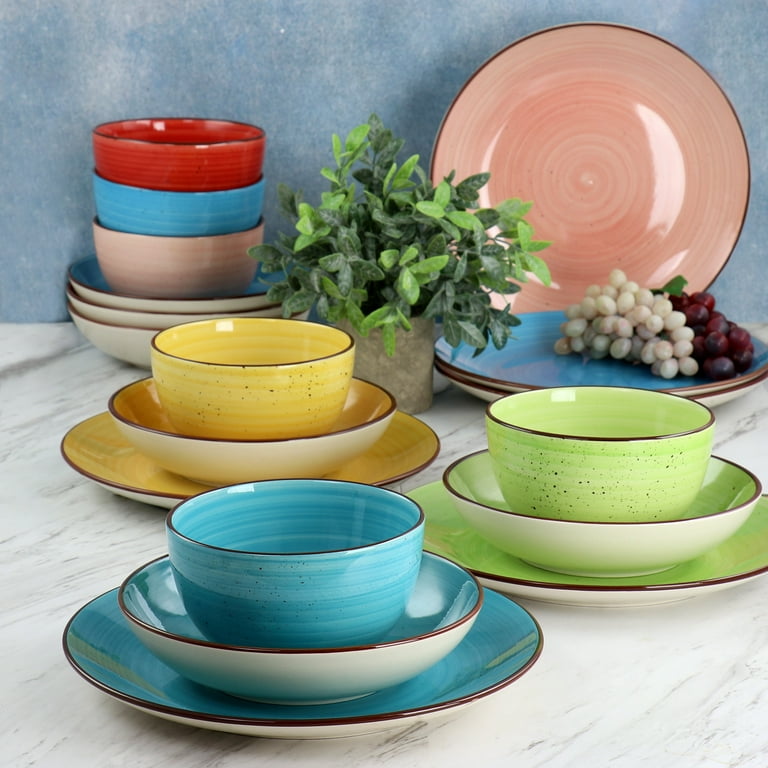 Free Shipping! Elama Sebastian 18 Piece Double Bowl Stoneware
