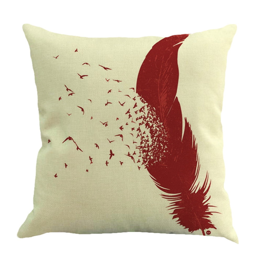 Feather Sofa Bed Home Decoration Pillow Case Cushion Cover A Walmart