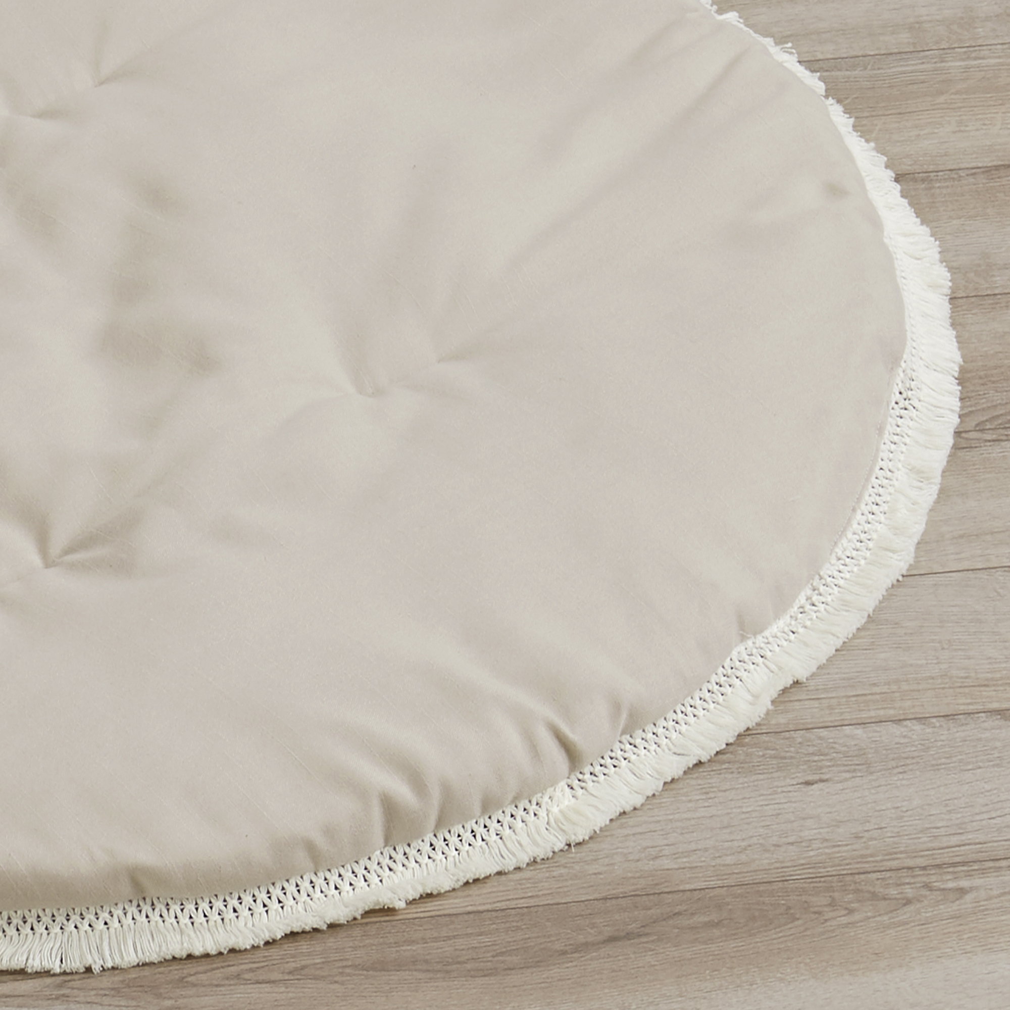 Sweet Jojo Designs Boho Fringe Linen Taupe Ivory Baby Play Mat