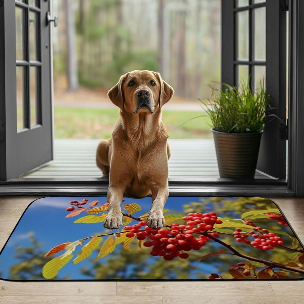 PHYHOO Decorative Door Mat, Door Mat with Non-Slip Rubber Backing, Easy Cleaning, Traps Dirt, Rug for Entry, Patio, Garage