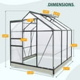 thumbnail image 3 of EAGLE PEAK 6 Ft. W x 6 Ft. D x 7 Ft. H Polycarbonate Walk-in Hobby Greenhouse Aluminum Framed Green House, 3 of 10