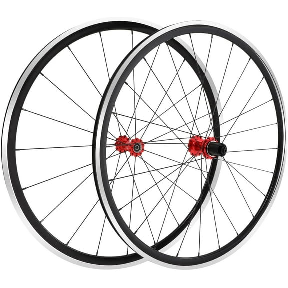 Miumaeov 700C Road Bicycle Wheel Front Rear Wheel Set, Double Wall Aluminium Alloy Rim C/V Brake Clincher Fit for 7/8/ 9/10/ 11/12 Speed HG  Wheels (Front 20 Rear 24)