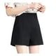 thumbnail image 1 of Sonducket Señora primavera verano alta cintura A-line pantalones cortos sueltos cómodo traje elástico conveniente bolsillos negro blanco Prendas para la parte inferior del cuerpo Negro S, 1 of 6