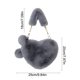 thumbnail image 3 of Bolso bandolera de piel sintética con forma de corazón para mujer | Lindo bolso de hombro mullido con correa de cadena | Bolso de mano suave y afelpado para uso diario, 3 of 6