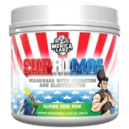 'Merica Labz Suprimos BCAA/EAA Supplement with Eletrolytes for Maximum Performance and Endurance 30 Servings (Alpine Pew Pew)