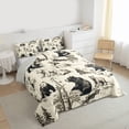 thumbnail image 3 of Homewish Jungle Wildlife Bear Queen Comforter Set,Wild Animal Bedding Sets,Beige Black Bedding Comforter Set For Boys Teens,Ultra Soft Home Decor Reversible,3pcs, 3 of 8