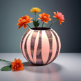 thumbnail image 2 of Handpainted Glass Vase for Flowers||Painted Glass Round Bubble Vase||Interior Design Home Room Decor||Table vase 6 inch, 2 of 2