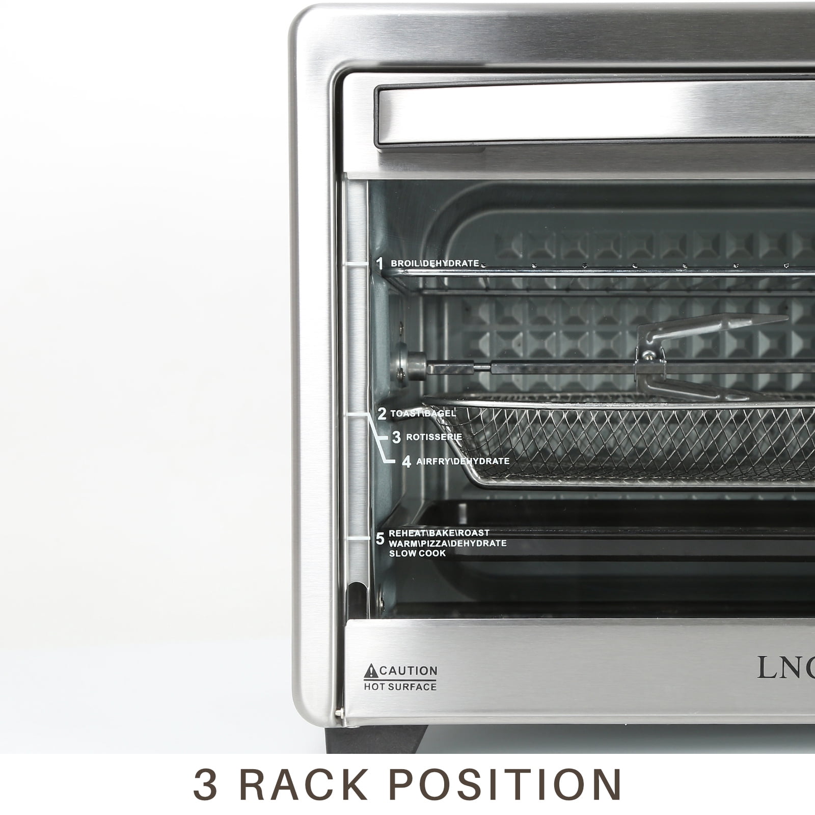 Air Fryer Toaster Oven 12-in-1 Countertop Oven with Speedy Convection, Large 34 QT Capacity, 1750W, Stainless Steel - Black