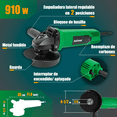 thumbnail image 2 of Esmeriladora Angular 910w Profesional Ag910 Verde, 2 of 4