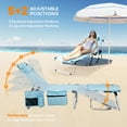 thumbnail image 2 of Ktaxon Outdoor Oversized Tanning Chair, Patio Beach Lounge Chair with Face Hole & Carrying Bag, Laying Out Chairs for Beach Sun Tanning, Blue, 2 of 7