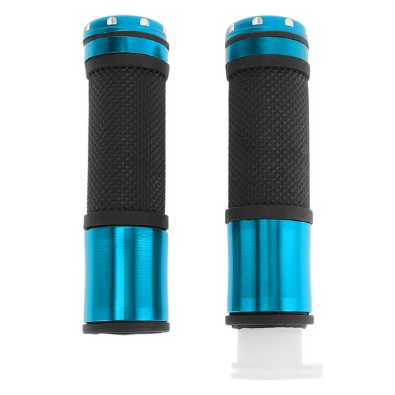 Unique Bargains 7/8" 22mm 15/16" 24mm Motorcycle Hand Grips Cover Kit Non Slip Aluminum Alloy Rubber Handlebar Hand Grips for Motorcycle Scooter Bicycle ATV Blue