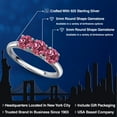 thumbnail image 2 of Gem Stone King 925 Sterling Silver Pink Tourmaline Engagement Ring for Women | 1.56 Cttw | Round 5MM | Gemstone October Birthstone | Size 7, 2 of 6
