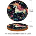 thumbnail image 3 of Unicorn Microfiber Leather Round Coasters (6PCS) - 11x11 cm/4.3x4.3 in, Elegant Drink Coasters Set for Home and Office, Absorbent Coasters for Coffee Table, Bar, and Kitchen Décor, 3 of 6