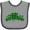 thumbnail image 3 of Inktastic St. Patrick's Day Clovers in Plaid Boys or Girls Baby Bib, 3 of 4