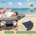 thumbnail image 3 of Nalone Camping Cots with Extra Foldable Mattress 900 lbs, Heavy Duty Camping Bed for Adults Home Office Outdoor(Gray), 3 of 8