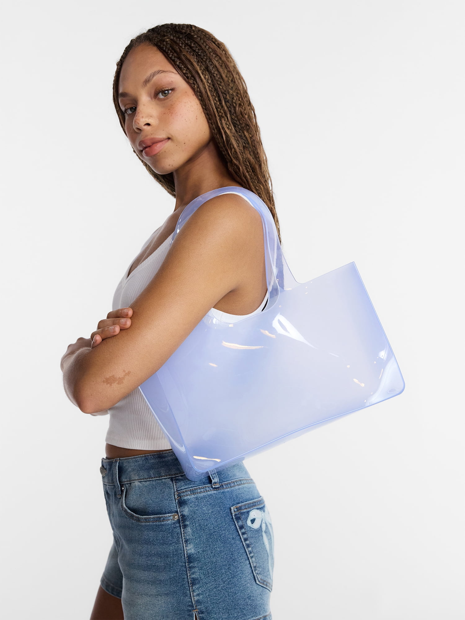 No Boundaries Women's Jelly Tote Bag, Clear