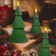 thumbnail image 4 of Fan Shaped Christmas Tree LED Flameless Candle Festive Ribbed Design Holiday Decor LED Candle Light For Mantel Table & Home Christmas Ornaments, 4 of 6