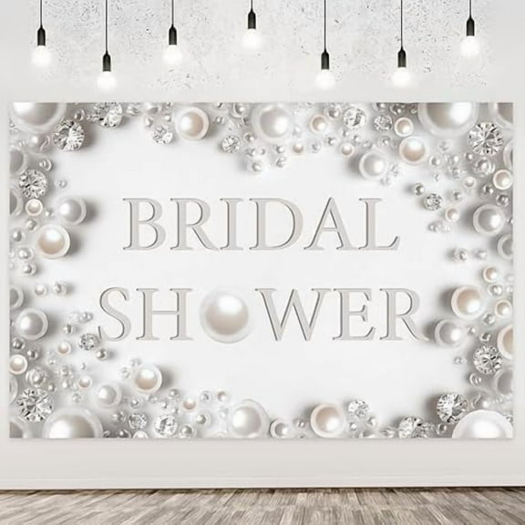 Pearls Bridal Shower Backdrop Diamond & Pearls Theme Party Decorations Diamond Theme Bachelorette Decorations Women Bridal Shower Bachelorette Supplies