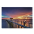 thumbnail image 1 of Landscape Cutting Board, Wooden Bridge in the Port at Sunrise Horizon Candle Romantic Love Image Print, Decorative Tempered Glass Cutting and Serving Board, Large Size, Orange Navy, by Ambesonne, 1 of 1
