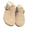 thumbnail image 2 of 1 par de zapatillas peludas de negocios para mujer, diseño plano, evita deslizamientos, suela de goma, zapatillas de casa para ir de compras, color beige, tamaño 37, 2 of 14