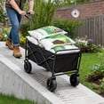 thumbnail image 5 of 550LBS All Terrain Heavy Duty Folding Cart, Large Capacity Camper Suitable For Yard Shopping Sports  Outdoor  Gardening Equipment Handling, Blue Multifunctional Utility Cart, 5 of 8