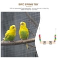 thumbnail image 2 of 1 Set Wooden Parrot Stand Bird Swing Toy Bird Perch Stand Bird Cage Hanging Feeder, 2 of 9