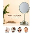 thumbnail image 5 of Ovente 7'' Tabletop Makeup Mirror with Stand, 1X & 7X Magnifier, Spinning Double Sided Round Vanity Mirror, Ideal for Dresser, Bedroom, Office & Bath, Nickel Brushed MNLCT70BR1X7X, 5 of 7