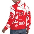 thumbnail image 6 of Rateoe Saying Ho Ho Ho Pattern Mens Hoodie, Pullover Hooded Sweatshirt, Kangaroo Pocket Hoodie Ideal for Daily Wear, Travel and Home-Large, 6 of 7